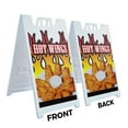 thumbnail image 2 of A-frame Sidewalk Hot Wings 24" x 36" Double Sided A-Frame Sidewalk Sign, Includes 2 Plastic Inserts | Foldable Portable White Signicade Sandwich Board Signs, 2 of 5