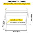 thumbnail image 3 of VEVOR Freestanding Towel Rack, 5 Bar, White, Pool Outdoor PVC T-shape Poolside Storage Organizer, Include 8 Towel Clips, Mesh Bag, Hook, Also Stores Floats and Paddles, for Beach, Swimming Pool, Home, 3 of 9