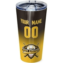 San Diego Custom Personalized Stainless Steel Glass Tumbler,San Diego Sports Travel Coffee Mug,San Diego Car Cup,Custom Name and Number,Classic Gifts for Men Women Fans.