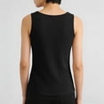 thumbnail image 5 of Womens Sleeveless Racerback High Neck Casual Basic Cotton Ribbed Fitted Tank Top with High Round Neck and Slim Fit Black L, 5 of 6