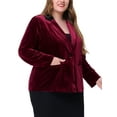 thumbnail image 4 of Agnes Orinda Women's Plus Size Fashion Formal Velvet Workwear Blazer, 4 of 5