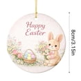 thumbnail image 3 of 2026 Easter Acrylic Ornament Bunny with Flower Bouquet Egg Basket Decoration 8cm x 8cm Spring Keepsake for Tree Display Home Festive Decor, 3 of 5