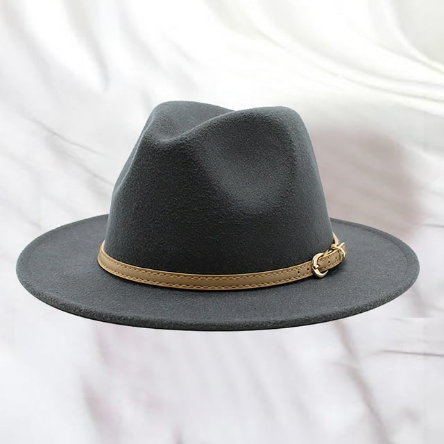 Chapeau de Cowboy Western pour Femmes Classique Ceinture à Boucle Rétro Grand Bord