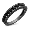 thumbnail image 1 of Dazzlingrock Collection 0.85 Carat (ctw) Black Rhodium Plated 14K Black Diamond Bridal Anniversary Band, White Gold, Size 5.5, 1 of 1