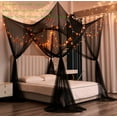 thumbnail image 5 of Bed Cover, Full Bed Curtain, Courtyard Mosquito Net Curtain, Indoor and Outdoor Mosquito Net, Gothic Black Bed Cover, Halloween Decorative Mesh Canopy Curtain, 5 of 9