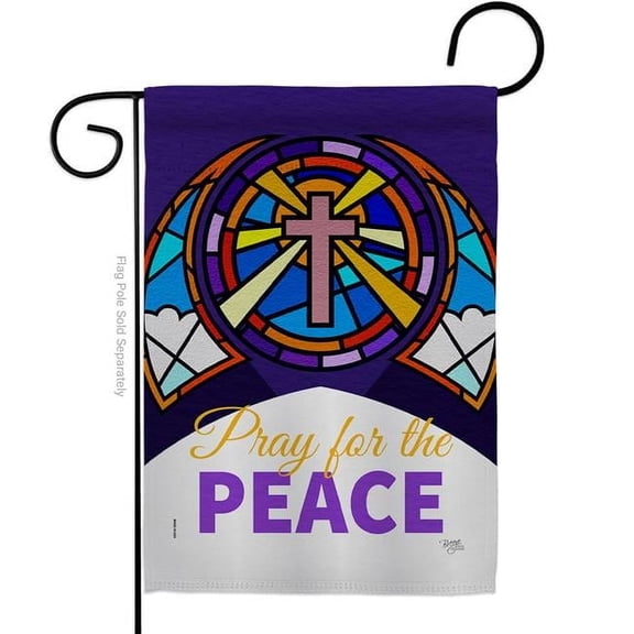 Breeze Decor G120057-BO Pray for Peace Religious Faith Double-Sided Decorative Garden Flag, Multi Color