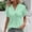 Green, variant on Women's V-Neck Short Sleeve Jacquard Blouse, Casual Eyelet Knit Top for Summer