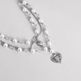 thumbnail image 5 of Gold Heart Pearl Statement Necklace for Women Layered Stacked Bead Hollow Butterfly Heart Pendant Choker Exquisite Pearl Clavicle Chain Jewelry Gifts, 5 of 16