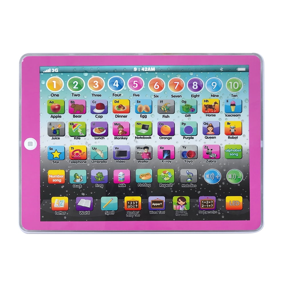 English Learning Tablet Toy Kids Tablet Preschool Early Educational Touch Pad, Size: Large