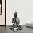 thumbnail image 4 of Portavelas de Buda, figura, portavelas, escultura, sala de estar Plata, 4 of 8