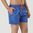 thumbnail image 2 of Pantalones cortos de natación con forro de malde color sólido con cintucon cordón pahombre Azul real 34, 2 of 6