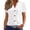 White, variant on Womens Summer Tops Eyelet Button Down Blouse Solid Color Casual Loose Short Sleeve Tops