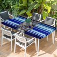 thumbnail image 2 of Vintage Anchor Nautical Table Cloths for 3 Foot Rectangle Tables, Coastal Blue Striped Patio Waterproof Elastic Fitted Tablecloths, Washable Rectangular Table Cover for Camping, 2 of 8