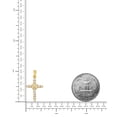 thumbnail image 4 of 14K Gold Heavy Plated Small Cross x Pendant w/Round Brilliant Cut CZs + 24 inch 1.3mm Box Chain Necklace Set, 4 of 7