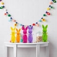 thumbnail image 5 of Easter Decorations Flocked Bunnies Figurine with Bow tie 8.8" Flocking Rabbit Tabletop Ornament for Easter Centerpieces for Home Office Spring Display, Cute Colorful Decor, 5 of 9