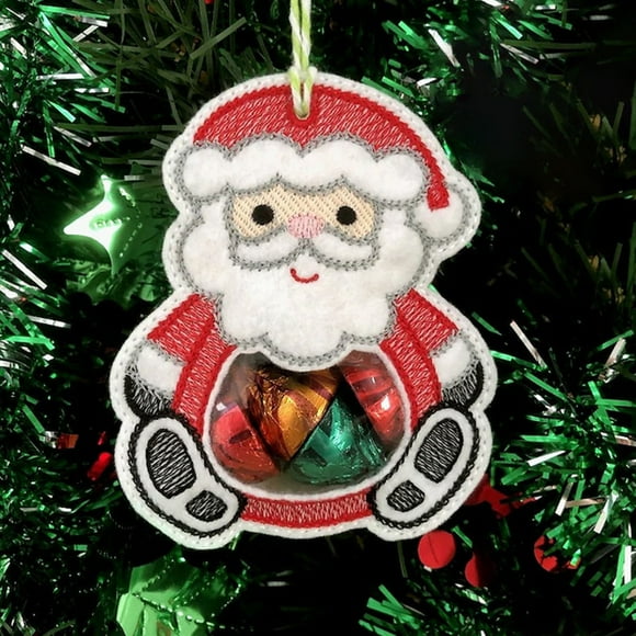 Xihbxyly Bolsas para Dulces Navideños, Lindas Mini Bolsitas de Regalo, Ventana de Vinilo Transparente, Perfectas para Adornos de Árbol, Decoración de Mesa, Regalos Navideños, Cierre de Cinta, Juego d