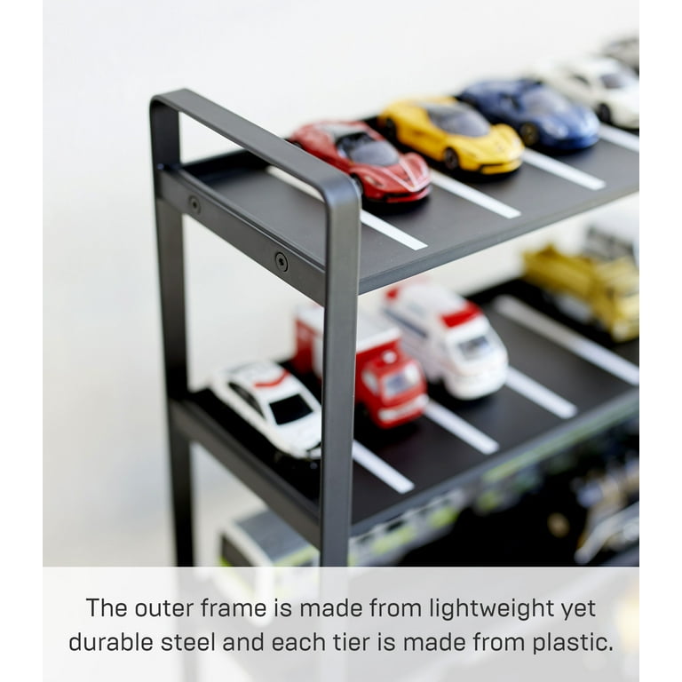 Yamazaki Home Kids' Steel Parking Garage with Metal Shelves, Black