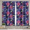 thumbnail image 2 of Ambesonne Floral Valance & Curtain, Tropicana Orchids Hawaii, 55"x30", Violet Magenta Indigo, 2 of 7