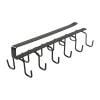 Coollooc Mug Hooks Under Cabinet, Under Cabinet Mug Holder Rack No Drilling Coffee Cups Holder Hanger Mug Organizer Rack Coffee Cup Hooks for Hanging Under Shelf for Cups, Kitchen Utensils(Black)