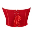 thumbnail image 4 of TEVEQ Corset Tops for Women Going Out Vintage Strapless Corset Crop Tube Top Bodyshaper Ladies' Pure Color Frosted Pattern Camisole Style Body Shaping Top Red M, 4 of 8