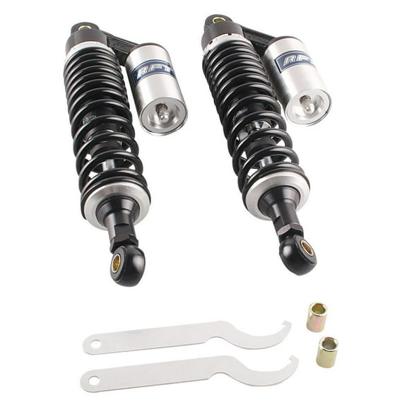 GZYF Pair 340mm Motorcycle Rear Shock Absorbers Universal fit Honda Suzuki Yamaha Kawasaki ATV Go Kart Quad Dirt Sport Bikes Black & Silver
