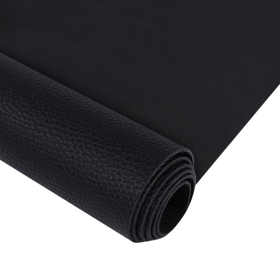 Faux Leather Fabric, Thick Durable Synthetic Upholstery Leather Vinyl for Crafts, DIY Sewing, Sofa Decorations Black 54in Width