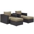 thumbnail image 3 of Modway Convene 4 Piece Outdoor Patio Sectional Set in Espresso Mocha, 3 of 5