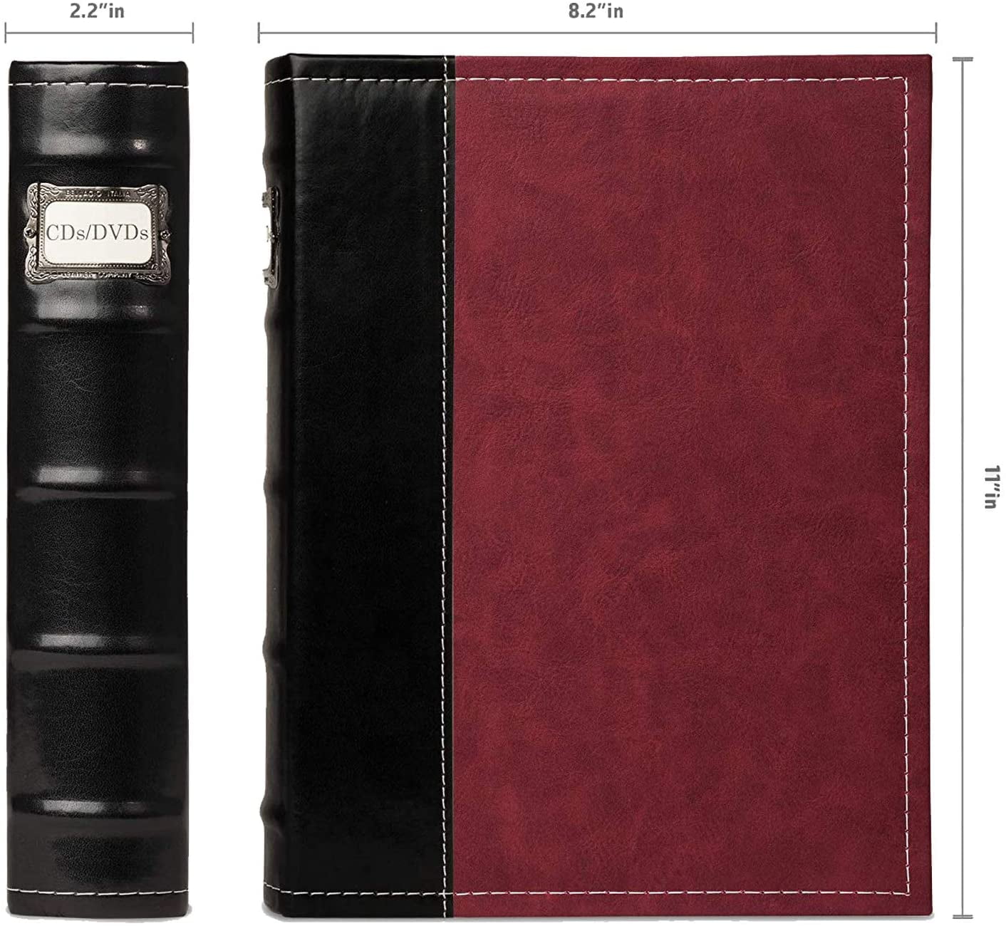 Bellagio-Italia CD/DVD Storage Binder - Black - Leather - 384-Disc