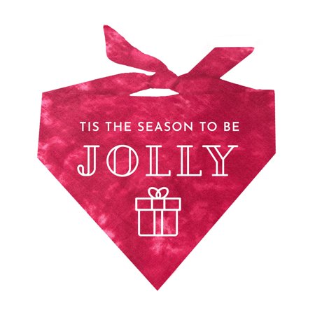 Tis' The Season To Be Jolly Tie Dye Triangle Dog Bandana