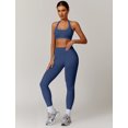 thumbnail image 5 of IDOPIP Workout Sets for Women Seamless Butt Lifting Leggings Halter Sports Bra Scoop Neck Backless Yoga Outfit 2 Piece Gym Running Outfits, 5 of 6
