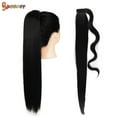 thumbnail image 2 of Spencer 24" Long Straight Clips Wig Velcro Dip Dyed Clip in Wrap Around Hair Extensions Synthetic Hairpiece "Natural Black", 2 of 8