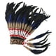 thumbnail image 4 of Tocado de plumas de jefe nativo americano para fiesta temática de baile o espectáculo Azul oscuro, 4 of 9
