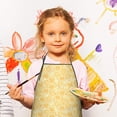 thumbnail image 2 of Yellow Daisy Pattern Kids Aprons for Girls and Boys,Adjustable Neck Strap Toddler Aprons for Kids Cooking Baking, 2 of 6