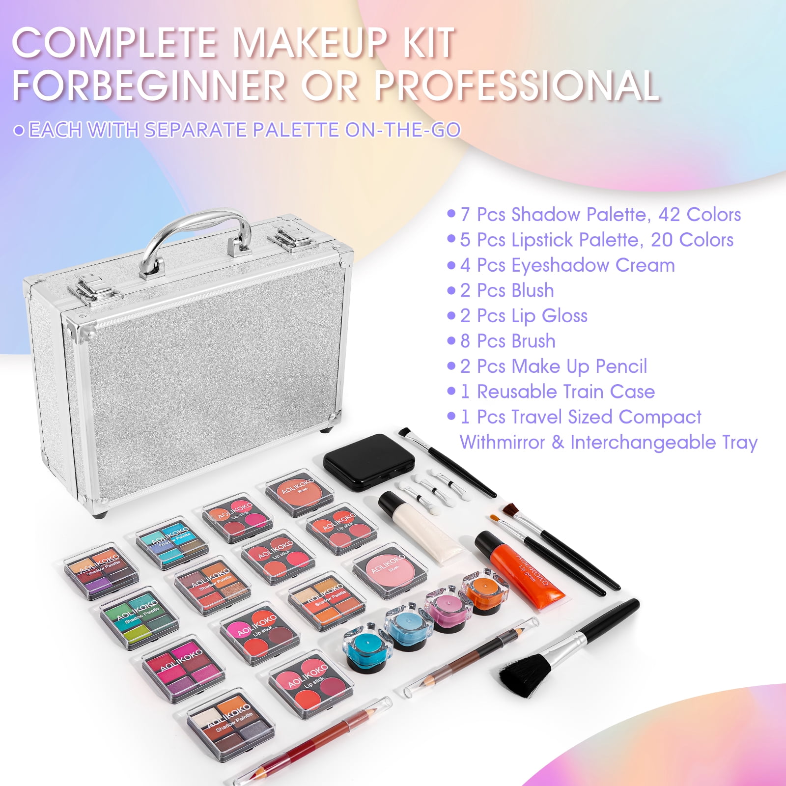 AOLIKOKO Makeup Kit for Teenager & Women,Makeup Set for Gift with