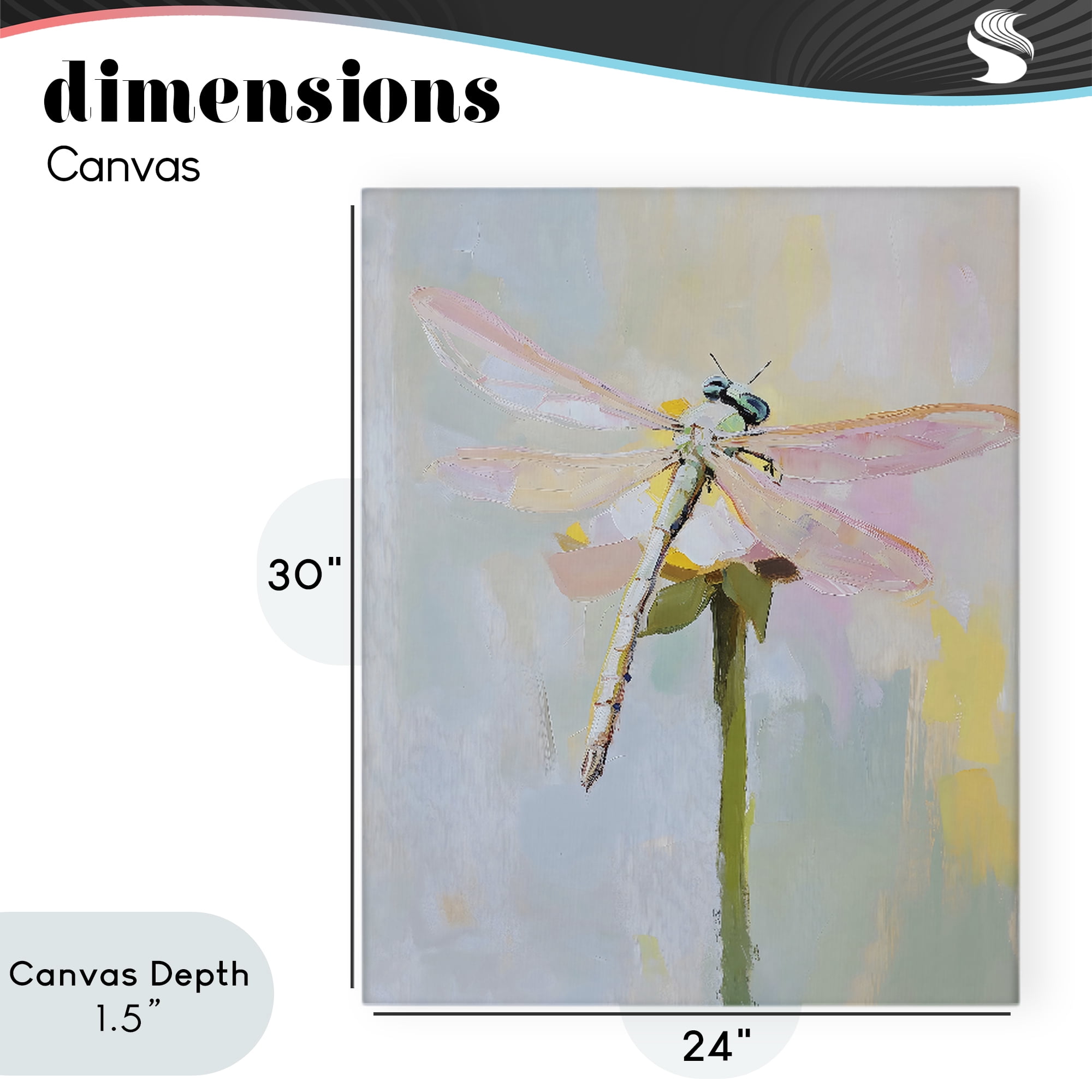 Stupell Industries Pastel Dragonfly Landing Canvas Wall Art, design by The Prints Vibe