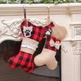 thumbnail image 2 of Ounissouiy Calcetines navideños de hueso Colgador de patrón de cuadrícula de Navidad Hogar Chimenea Colgando Saco colgante para joyería Dulces Kits de decoración para fiestas Rejilla de flores Ounissouiy HA070437-01, 2 of 6
