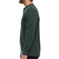 thumbnail image 2 of Men's Merino Wool Midweight Long Sleeve Henley -Forest Green - 2X-Large, 2 of 3