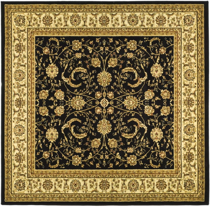Safavieh Lyndhurst Priscilla Floral Area Rug, Black/Ivory, 5'3" x 5'3" Square