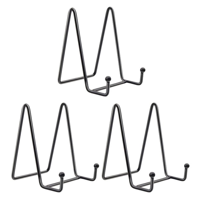 MasteelfCA 3Pcs Iron Display Stands Artwork Picture Display Stands Dinner Plate Holders