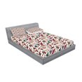 thumbnail image 2 of Ambesonne Colorful Fitted Sheet & Pillow Sham Set, Modern Swirls Leaves, Queen, Multicolor, 2 of 2