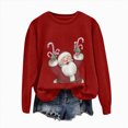 thumbnail image 4 of Towmus Christmas Sweatshirts for Women Plus Size Santas Printed Graphic Sweatshirts Crewneck Fall Pullover Tops, 4 of 6