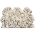 thumbnail image 3 of Safavieh Sheep Skin Collection SHS121E Handmade Rustic Glam Genuine Pelt 3.4-inch Extra Thick Area Rug, 3'7" x 5'11", Ivory / Smoke Grey, 3 of 4
