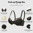 thumbnail image 5 of YANDW Push-up Padded Bras for Women Plunged Underwire Support Bra Add One Cups, Black 38C, 5 of 9