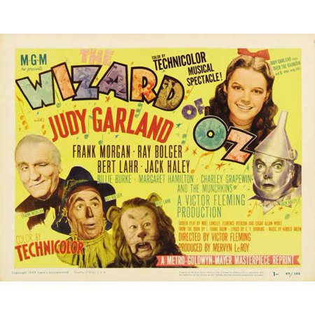The Wizard Of Oz Movie Poster Style B 30 X 40 1939