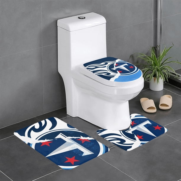 Juego de 3 alfombras de baño del equipo Titans, alfombra antideslizante para baño, 24 x 16 pulgadas