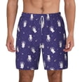 thumbnail image 3 of Uemuo Astronaut Rabbit Pattern Mens Swim Trunks Quick Dry Board Shorts with Mesh Lining, Stretch Beach Shorts Quick Dry No-Chafing Board Shorts-3X-Large, 3 of 9