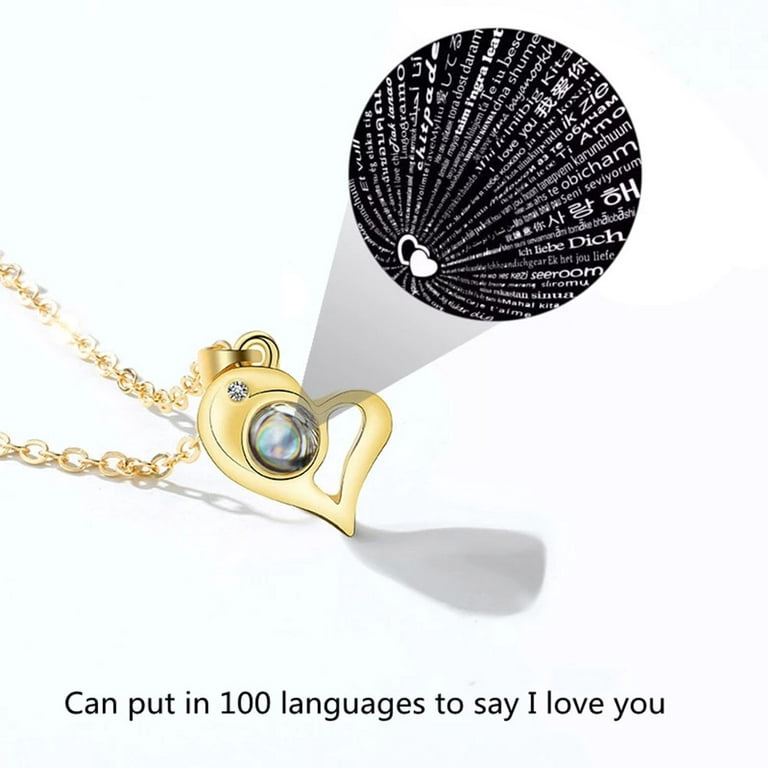  Yumikoo Couple Sun and Moon Necklace I Love You Necklace 100  Languages Matching Bff Friendship Heart Necklaces for Best Friends :  Yumikoo: Clothing, Shoes & Jewelry