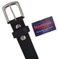 thumbnail image 3 of Durable Genuine Leather Mens Belt with Silver Buckle Black Brown by Marshal, 3 of 7