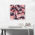 thumbnail image 2 of ARTCANVAS Maroon Pink Black Camo Camouflage Wild Jungle Animals Pattern Canvas Art Print - Size: 18" x 18" (0.75" Deep), 2 of 9
