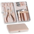 thumbnail image 1 of Set de manicura Levamdar kit de pedicura 18 en 1 con lujoso estuche de viaje oro rosa, 1 of 7